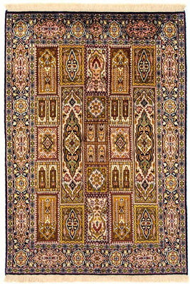 Silketæppe - Kashmir Silk - 157 x 93 cm - flerfarvet