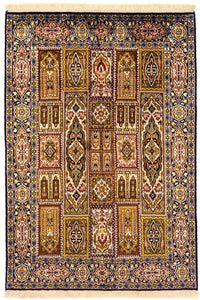 Silketæppe - Kashmir Silk - 157 x 93 cm - flerfarvet