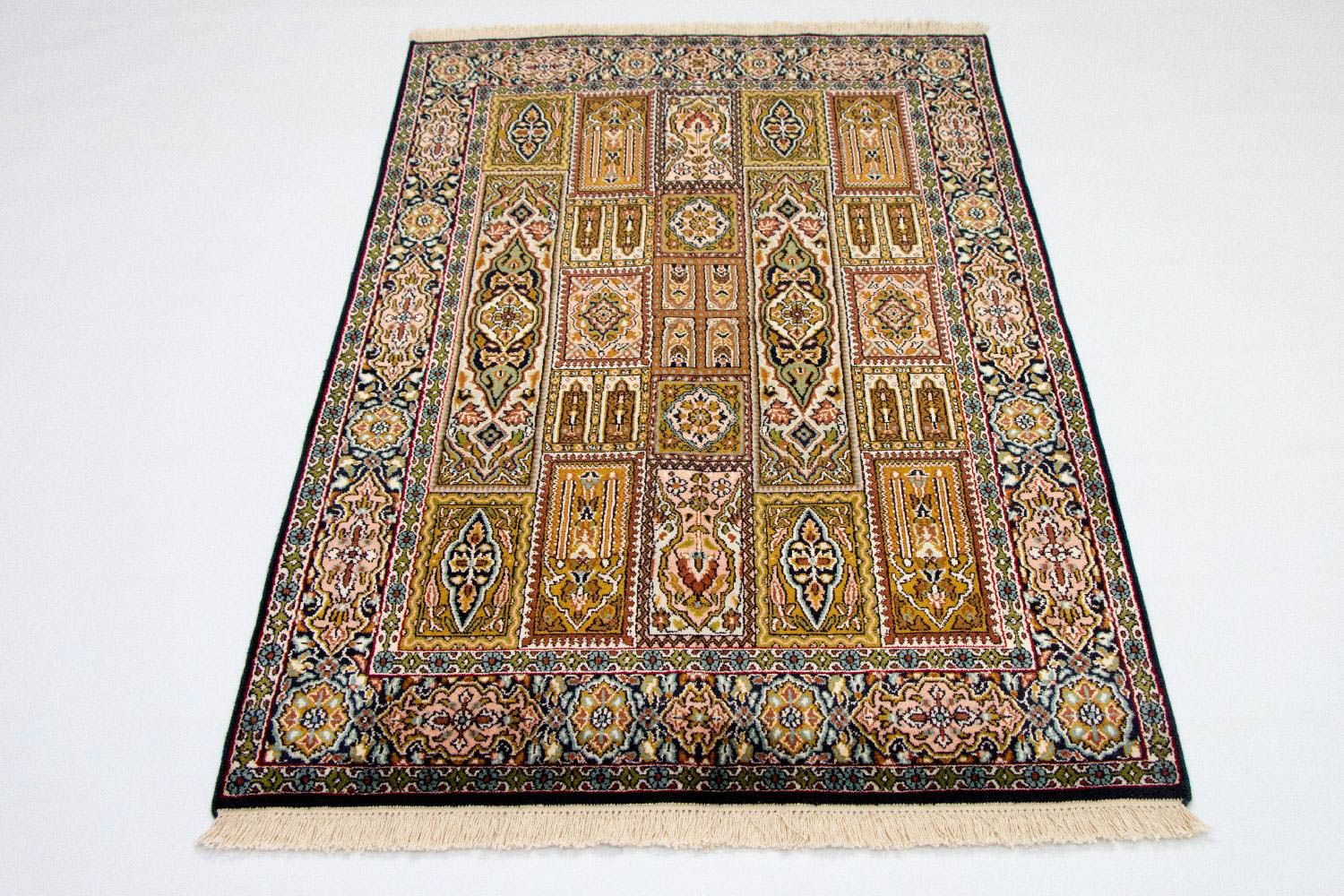 Silketæppe - Kashmir Silk - 157 x 93 cm - flerfarvet