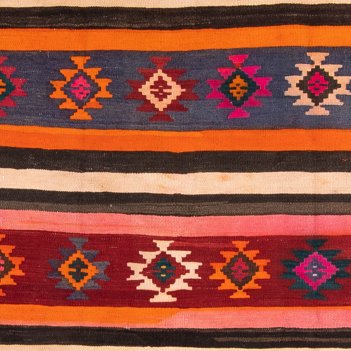 Løber Kelim-tæppe - gammelt - 330 x 145 cm - flerfarvet