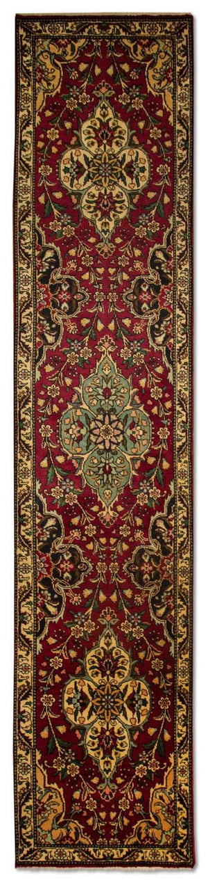 Løber Persisk tæppe - Tabriz - 385 x 73 cm - rød