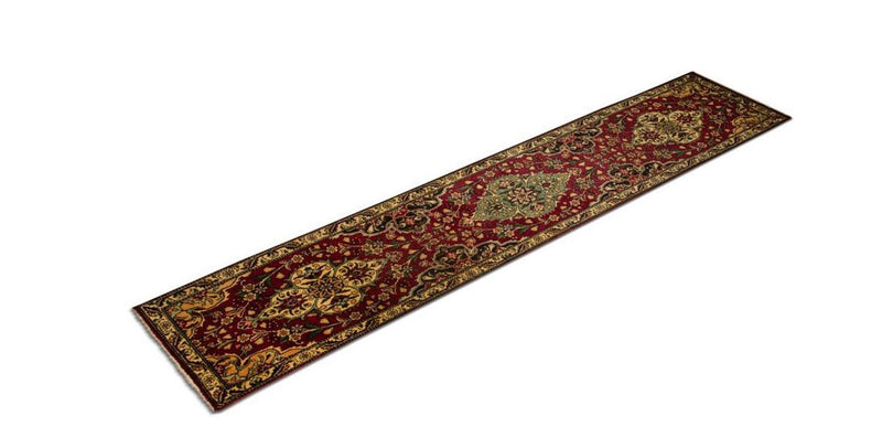Løber Persisk tæppe - Tabriz - 385 x 73 cm - rød