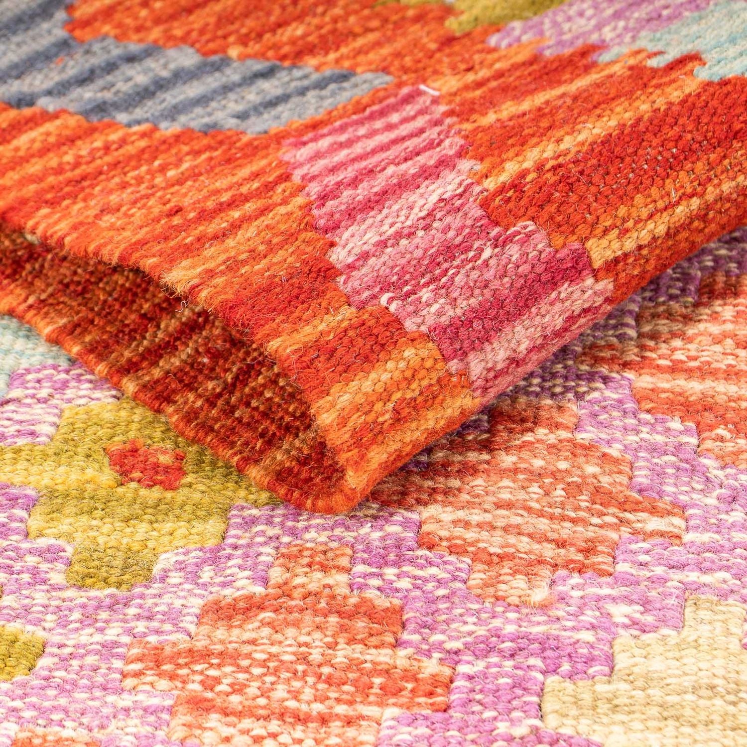 Kelim Carpet - Splash - 147 x 101 cm - flerfarvet