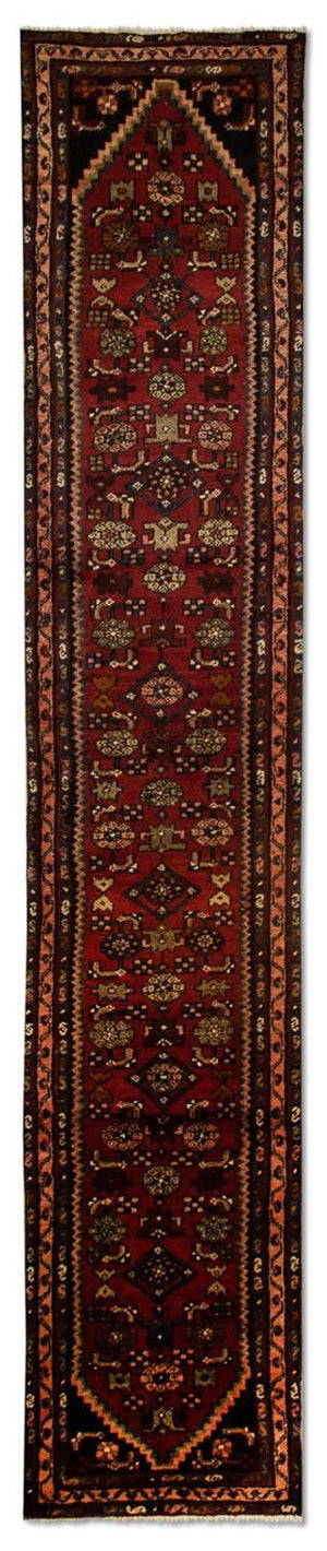 Løber Persisk tæppe - Nomadisk - 408 x 74 cm - rød