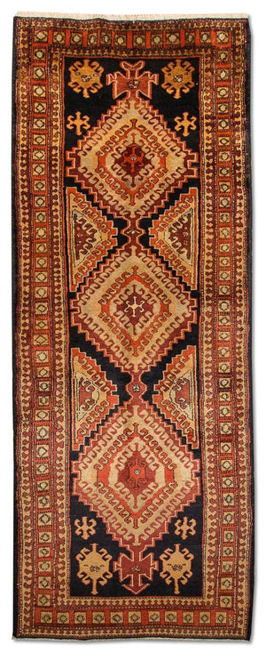 Løber Persisk tæppe - Nomadisk - 318 x 117 cm - mørkeblå