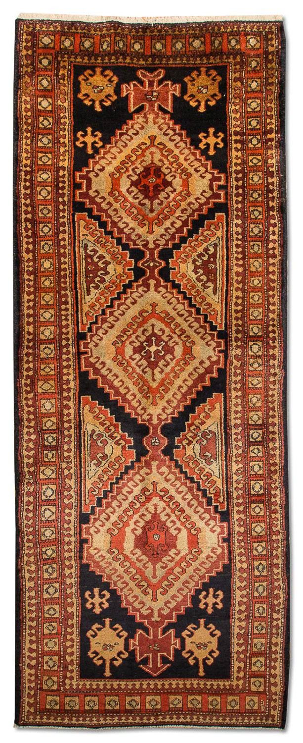 Løber Persisk tæppe - Nomadisk - 318 x 117 cm - mørkeblå