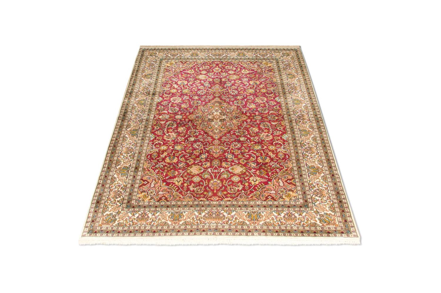 Silketæppe - Kashmir Silk - 218 x 157 cm - rød