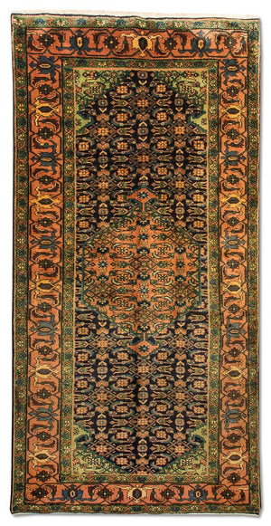Løber Persisk tæppe - Nomadisk - 284 x 143 cm - mørkeblå