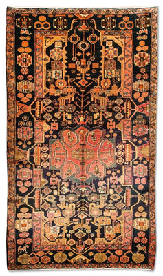 Persisk tæppe - Nomadisk - 306 x 158 cm - mørkeblå