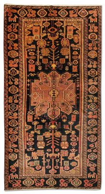 Persisk tæppe - Nomadisk - 300 x 150 cm - blå