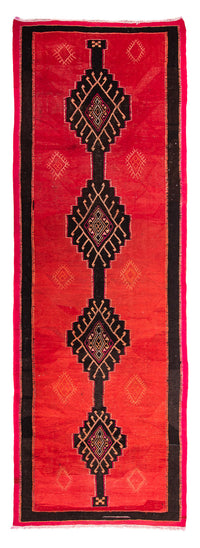 Løber Kelim-tæppe - gammelt - 390 x 145 cm - flerfarvet