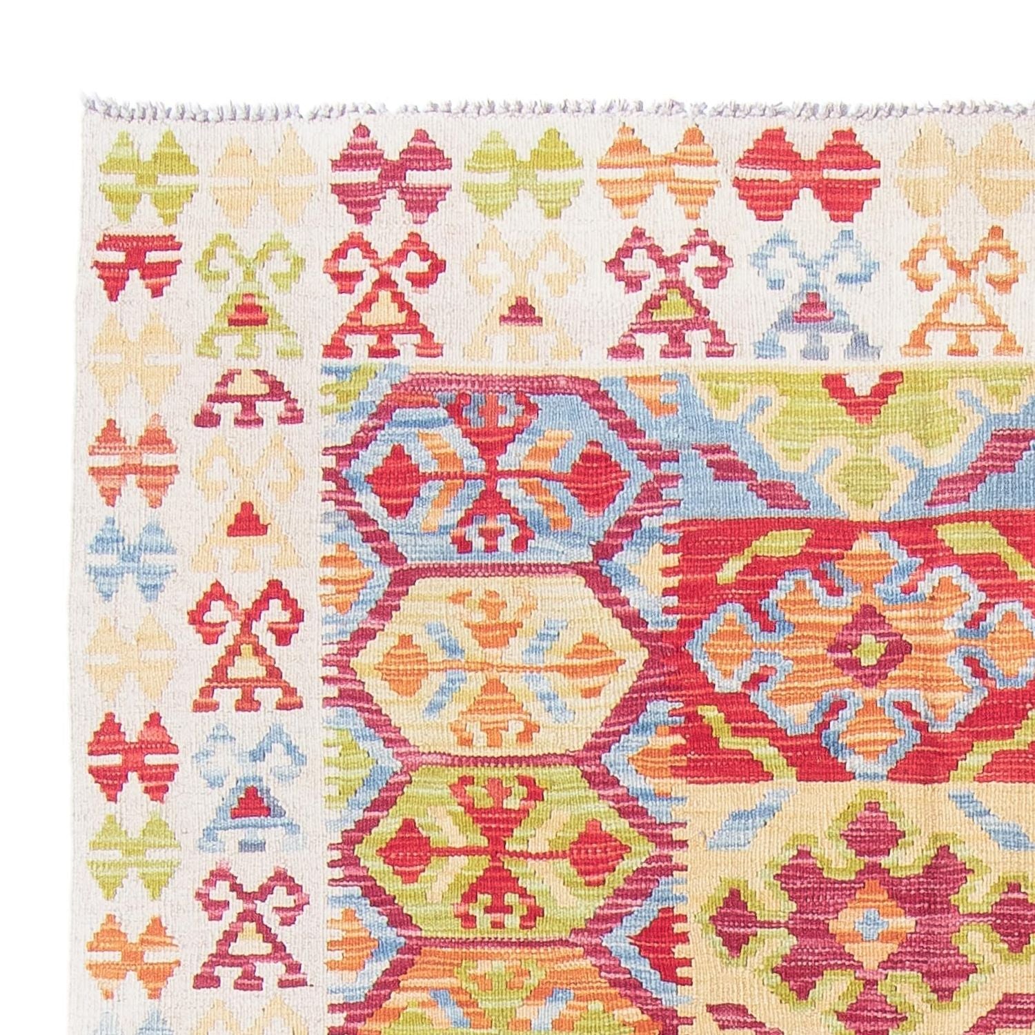 Kelim Carpet - Splash - 199 x 156 cm - flerfarvet