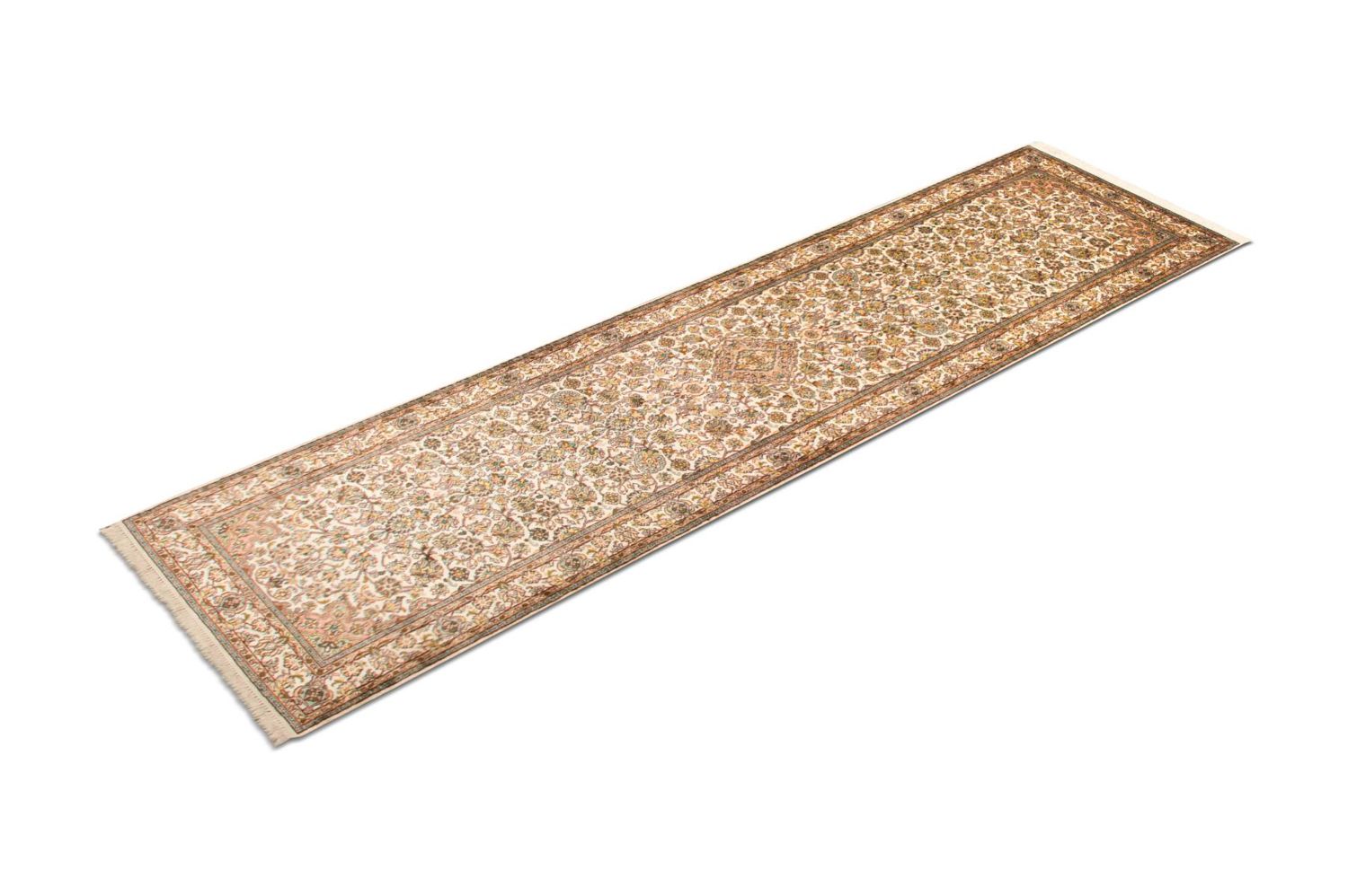 Løber Silketæppe - Kashmir Silk - 300 x 79 cm - beige