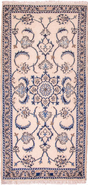 Løber Persisk tæppe - Nain - 143 x 69 cm - beige