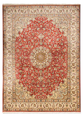 Silketæppe - Kashmir Silk - 218 x 156 cm - rød