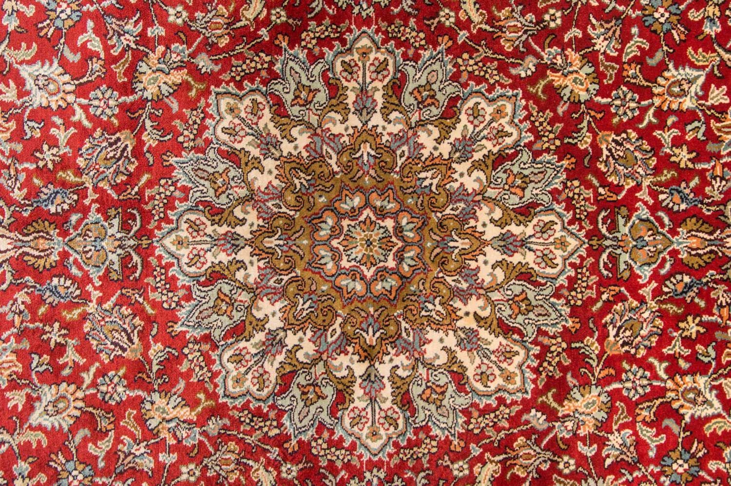 Silketæppe - Kashmir Silk - 218 x 156 cm - rød