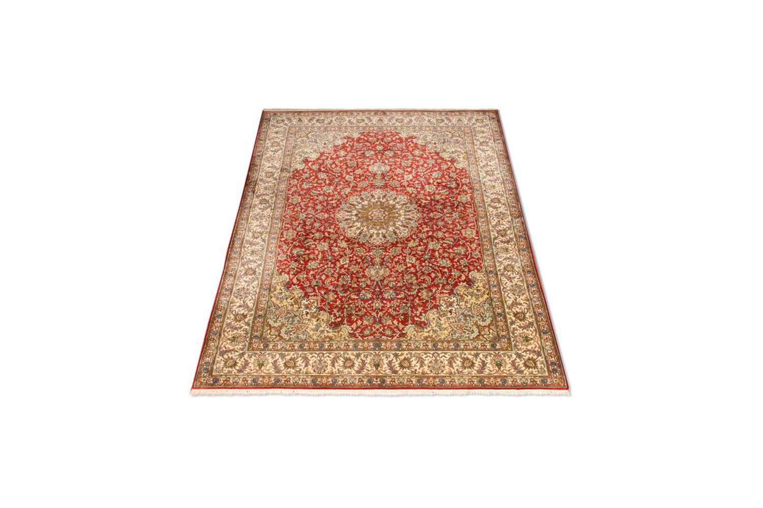 Silketæppe - Kashmir Silk - 218 x 156 cm - rød