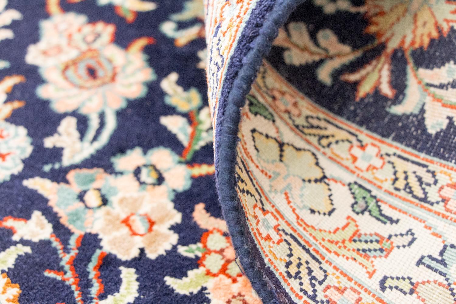 Silketæppe - Kashmir Silk - 98 x 63 cm - blå