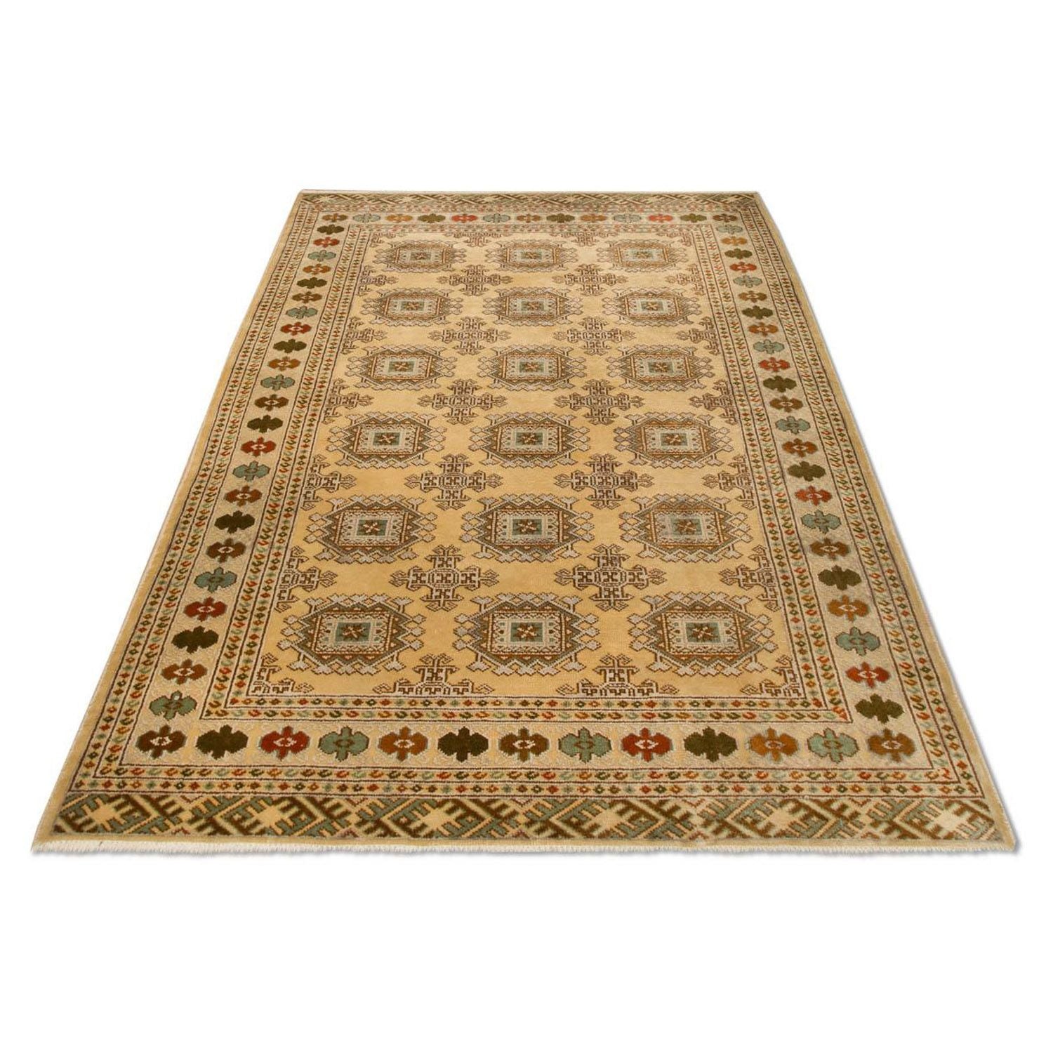 Turkaman-tæppe - 184 x 126 cm - beige