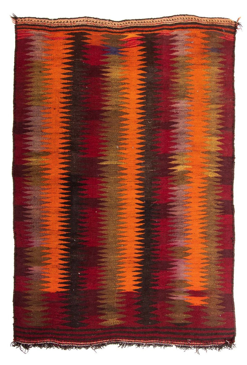 Kelim-tæppe - gammelt - 225 x 150 cm - flerfarvet