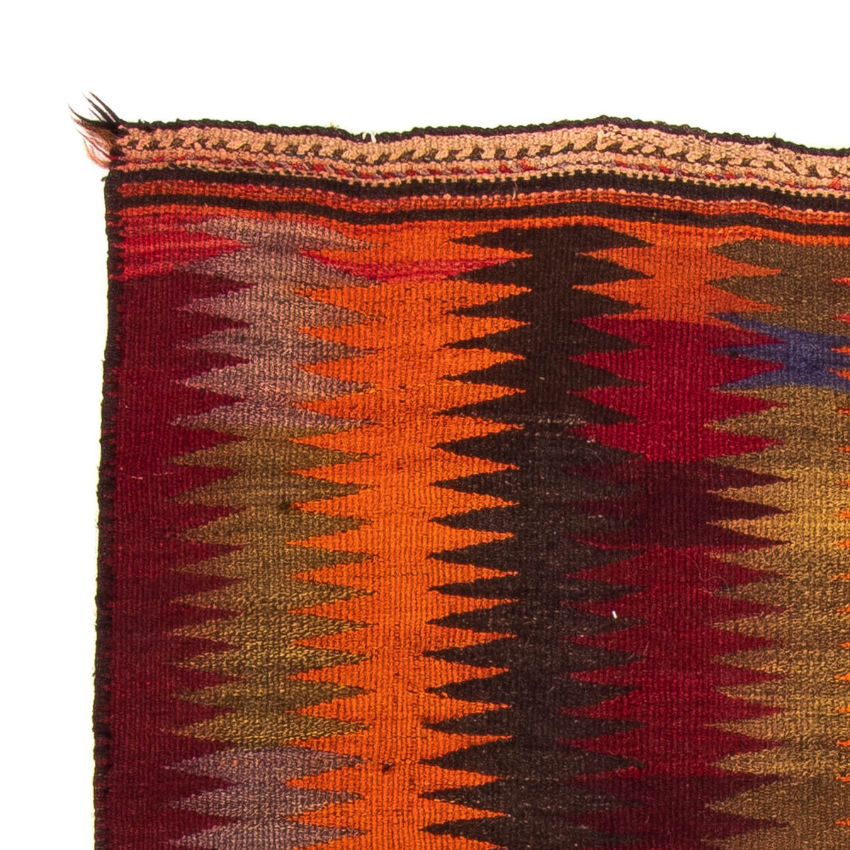 Kelim-tæppe - gammelt - 225 x 150 cm - flerfarvet