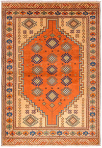 Turkaman-tæppe - 184 x 127 cm - orange
