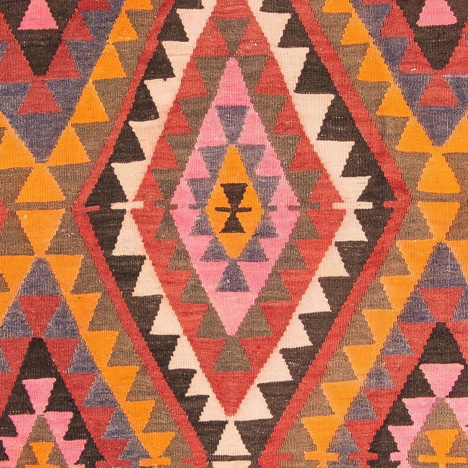 Kelim-tæppe - gammelt - 300 x 180 cm - flerfarvet