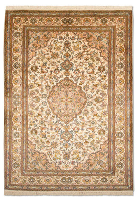 Silketæppe - Kashmir Silk - 184 x 124 cm - beige