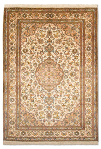 Silketæppe - Kashmir Silk - 184 x 124 cm - beige