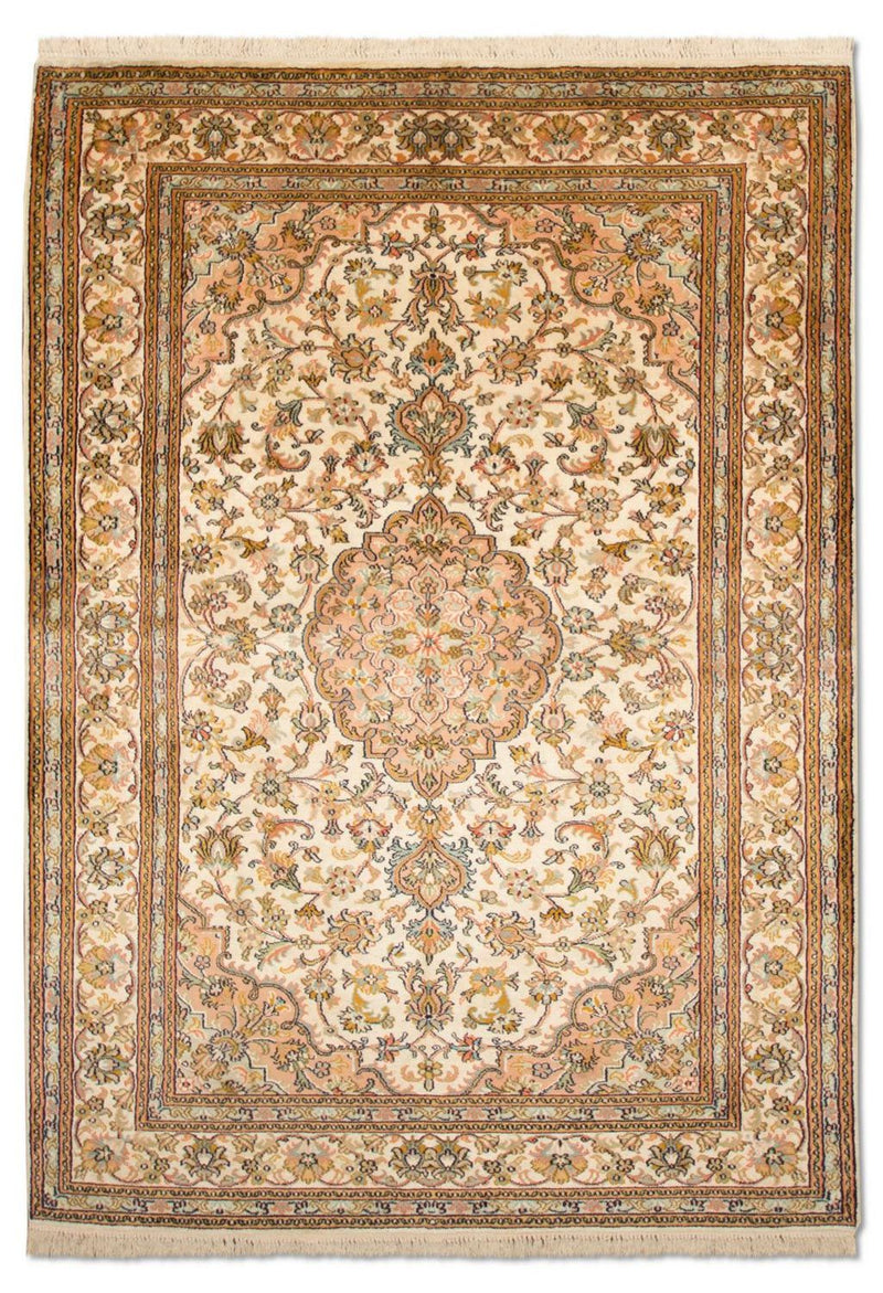 Silketæppe - Kashmir Silk - 184 x 124 cm - beige