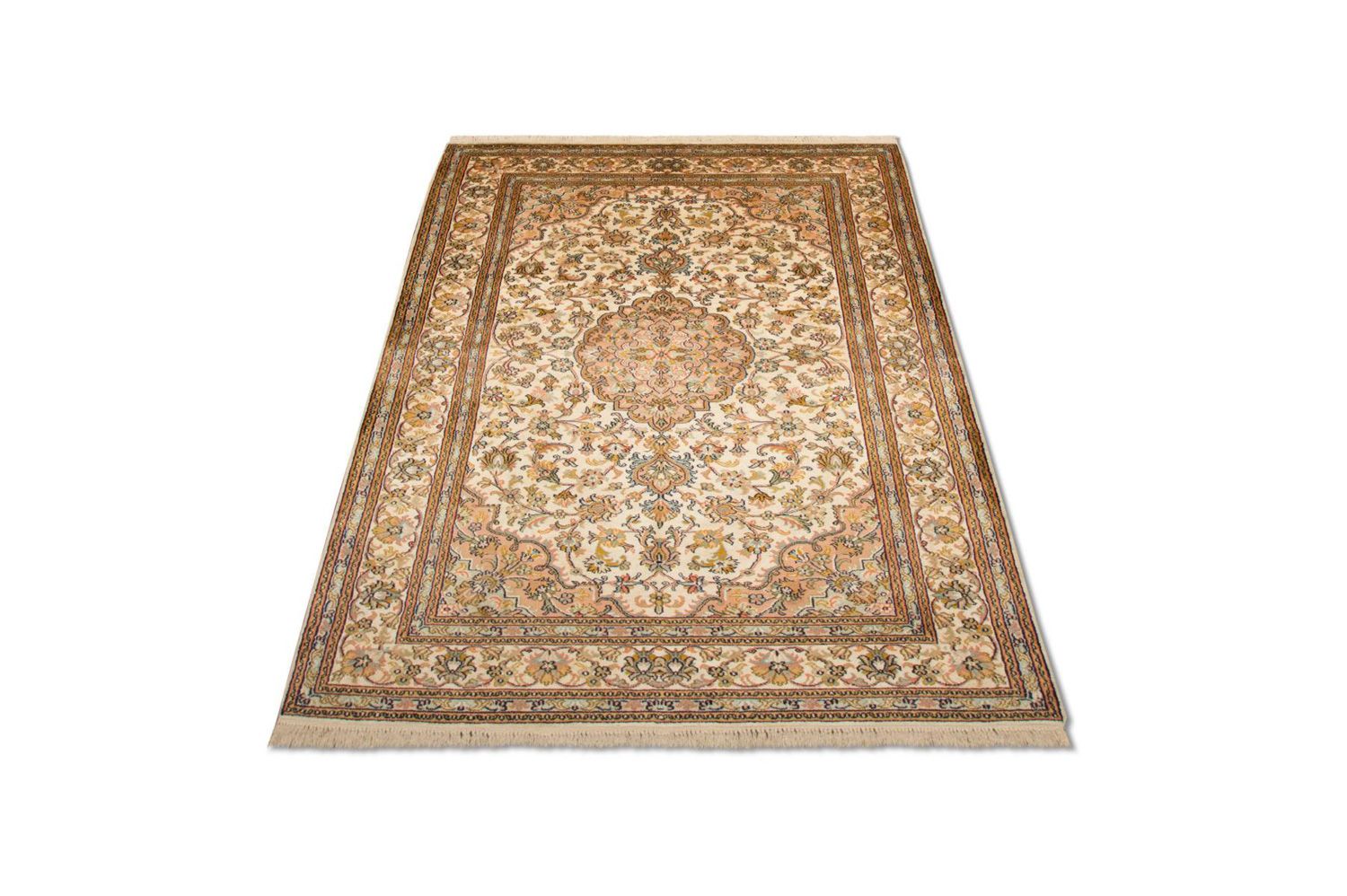 Silketæppe - Kashmir Silk - 184 x 124 cm - beige