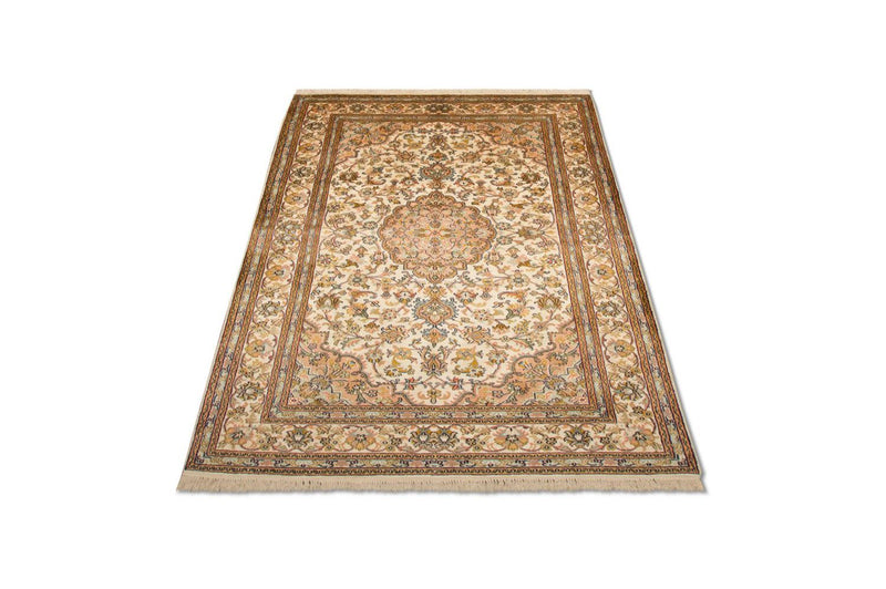 Silketæppe - Kashmir Silk - 184 x 124 cm - beige