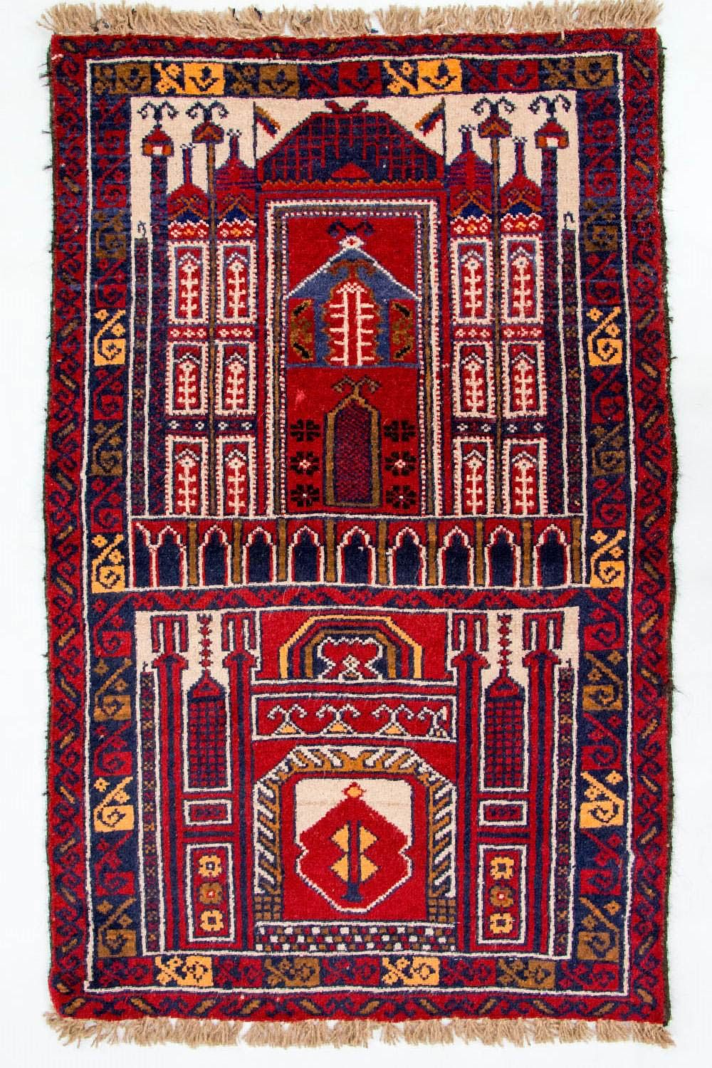 Baluch-tæppe - 127 x 77 cm - flerfarvet
