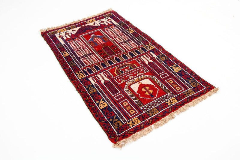 Baluch-tæppe - 127 x 77 cm - flerfarvet