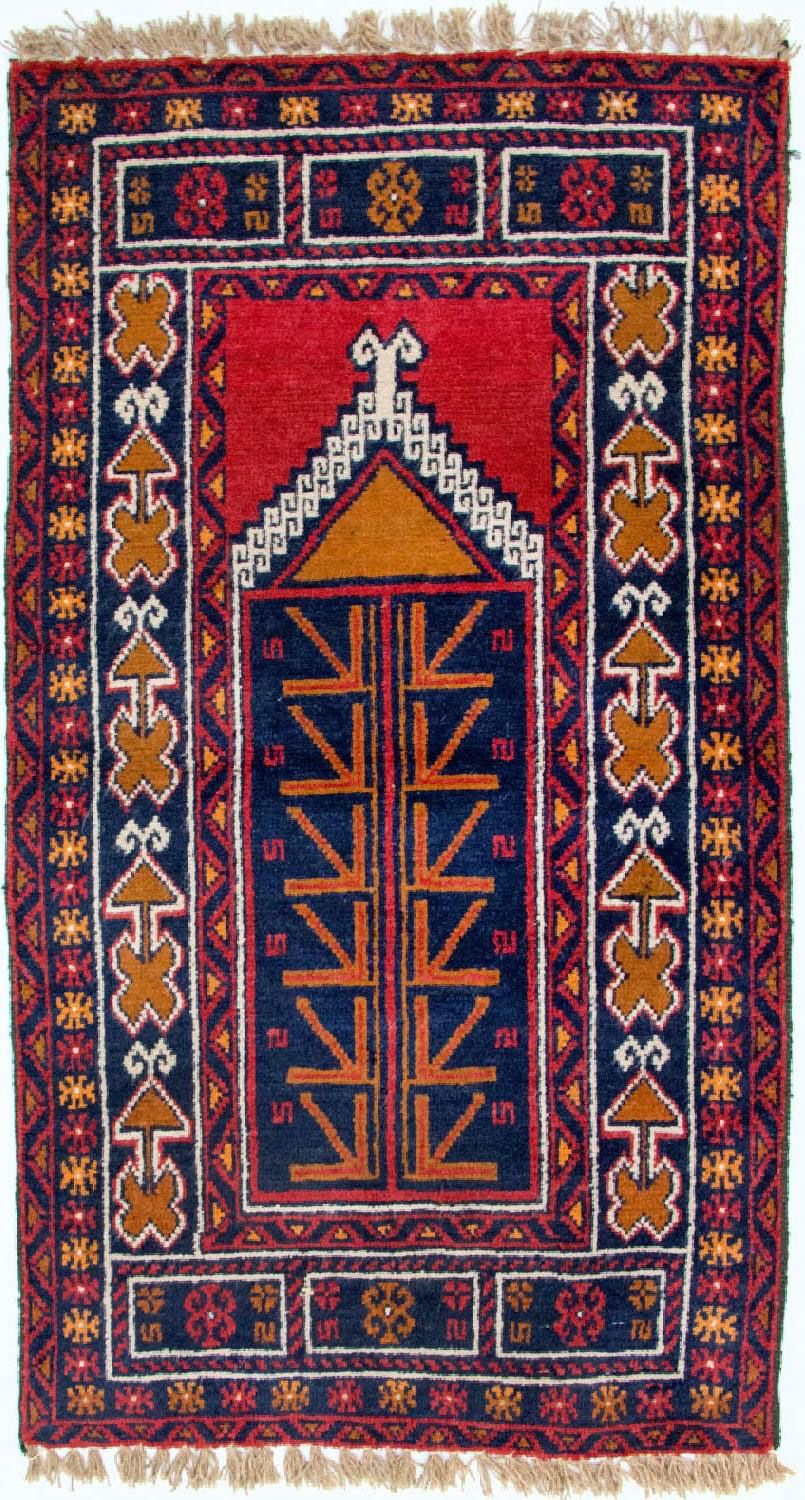 Baluch-tæppe - 130 x 76 cm - flerfarvet