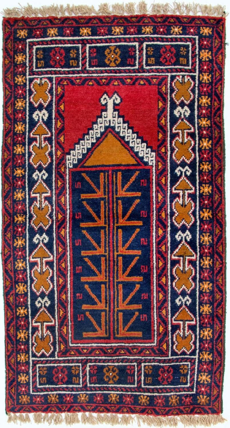 Baluch-tæppe - 130 x 76 cm - flerfarvet