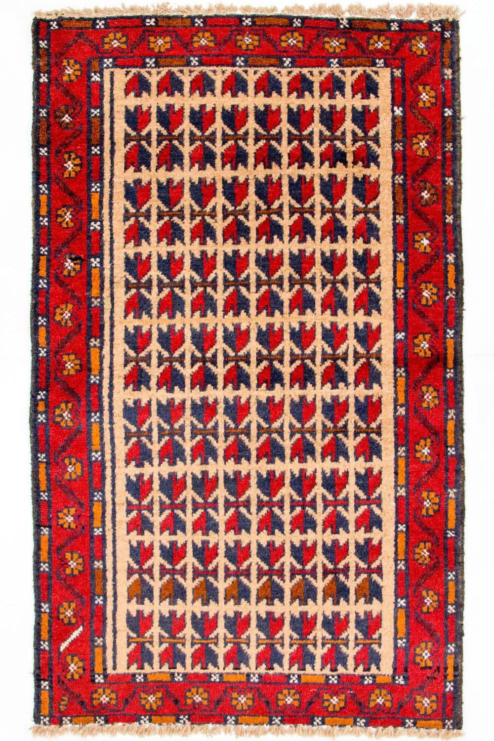 Baluch-tæppe - 130 x 77 cm - rød