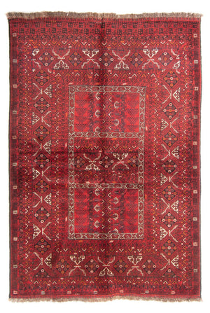 Turkaman-tæppe - 234 x 160 cm - rød