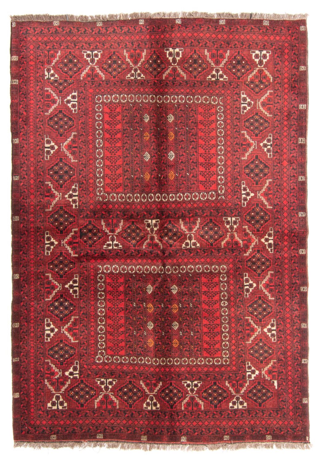 Turkaman-tæppe - 238 x 164 cm - rød