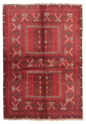 Turkaman-tæppe - 238 x 164 cm - rød