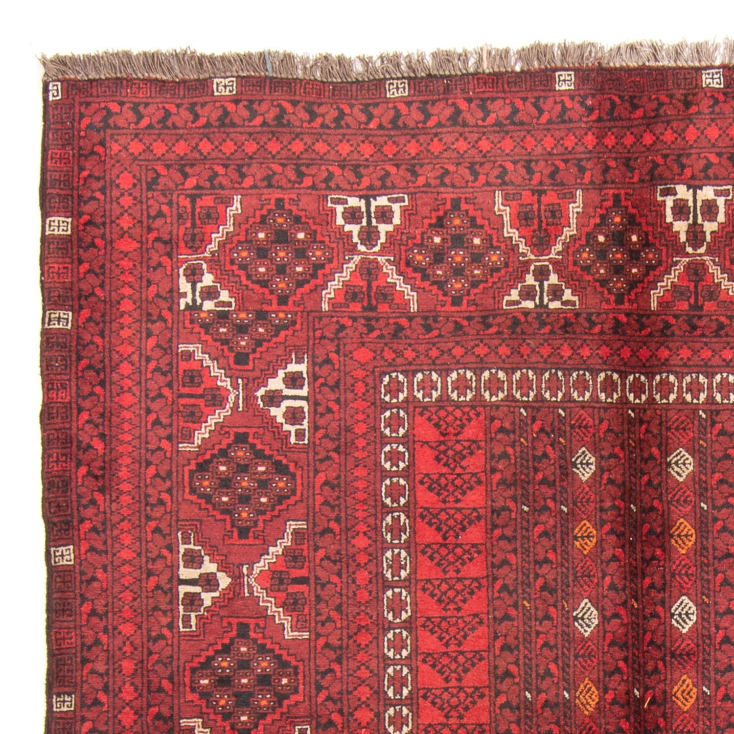 Turkaman-tæppe - 238 x 164 cm - rød