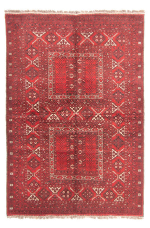 Turkaman-tæppe - 236 x 159 cm - rød