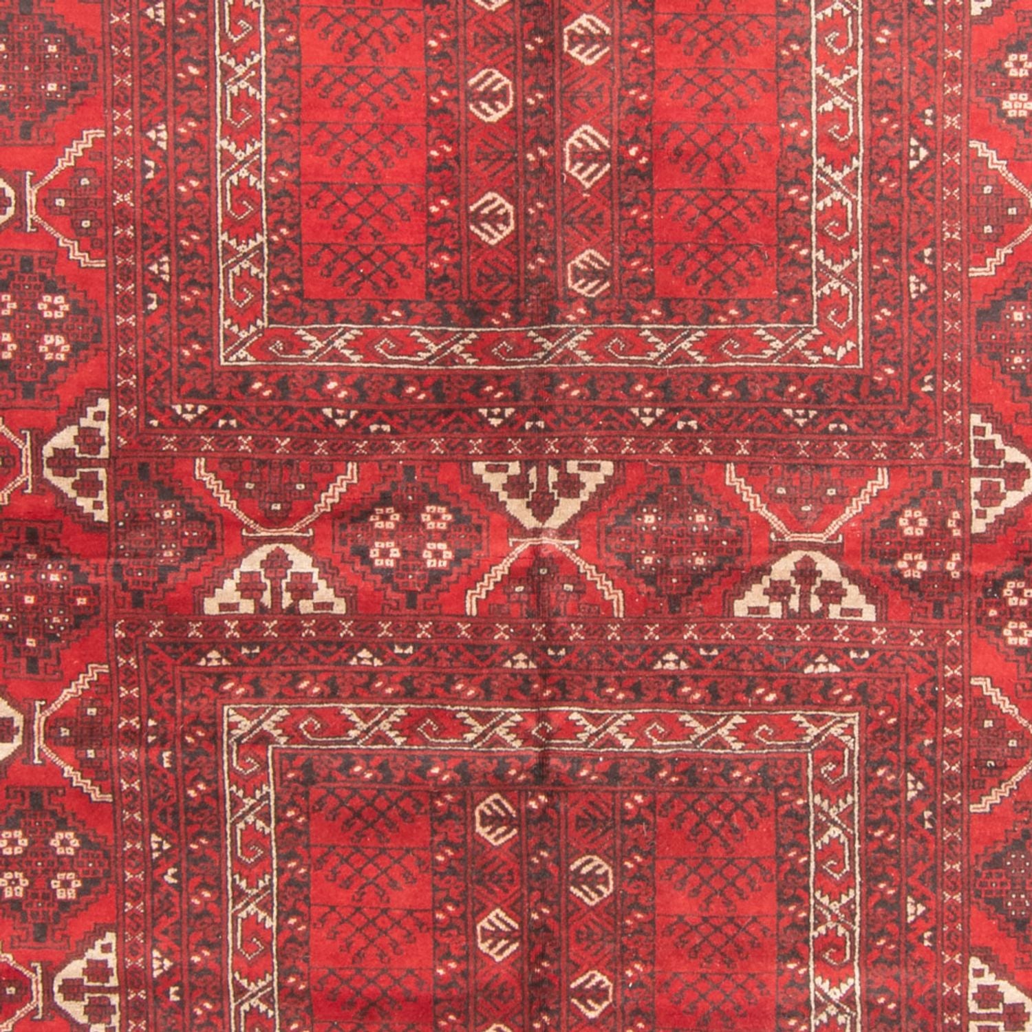 Turkaman-tæppe - 236 x 159 cm - rød