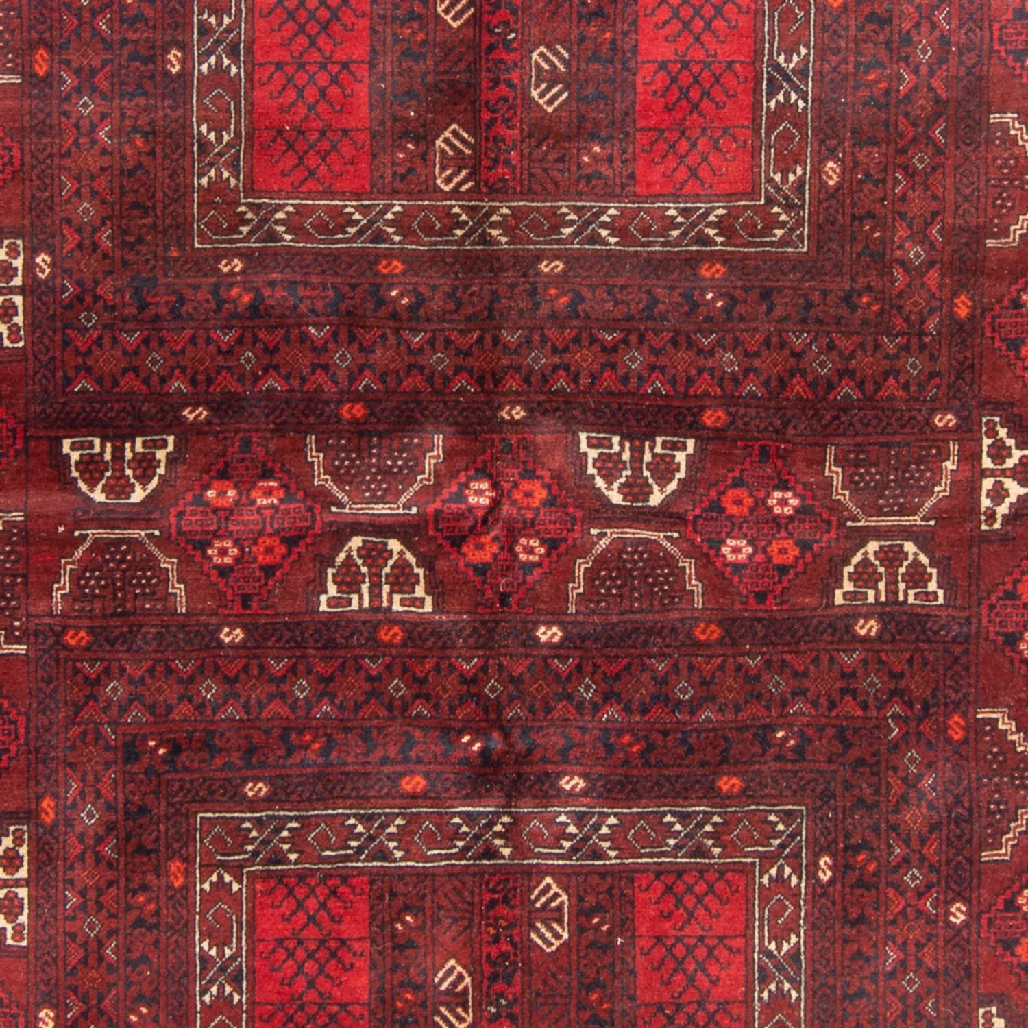 Turkaman-tæppe - 240 x 160 cm - rød