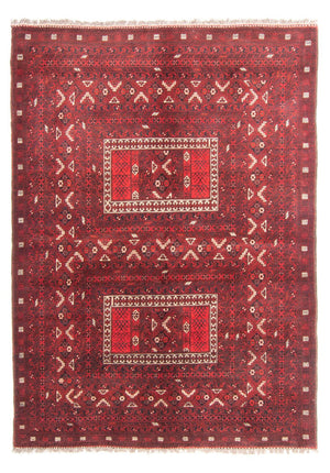 Turkaman-tæppe - 236 x 162 cm - rød