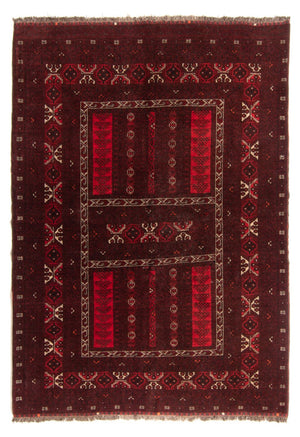 Turkaman-tæppe - 224 x 158 cm - rød