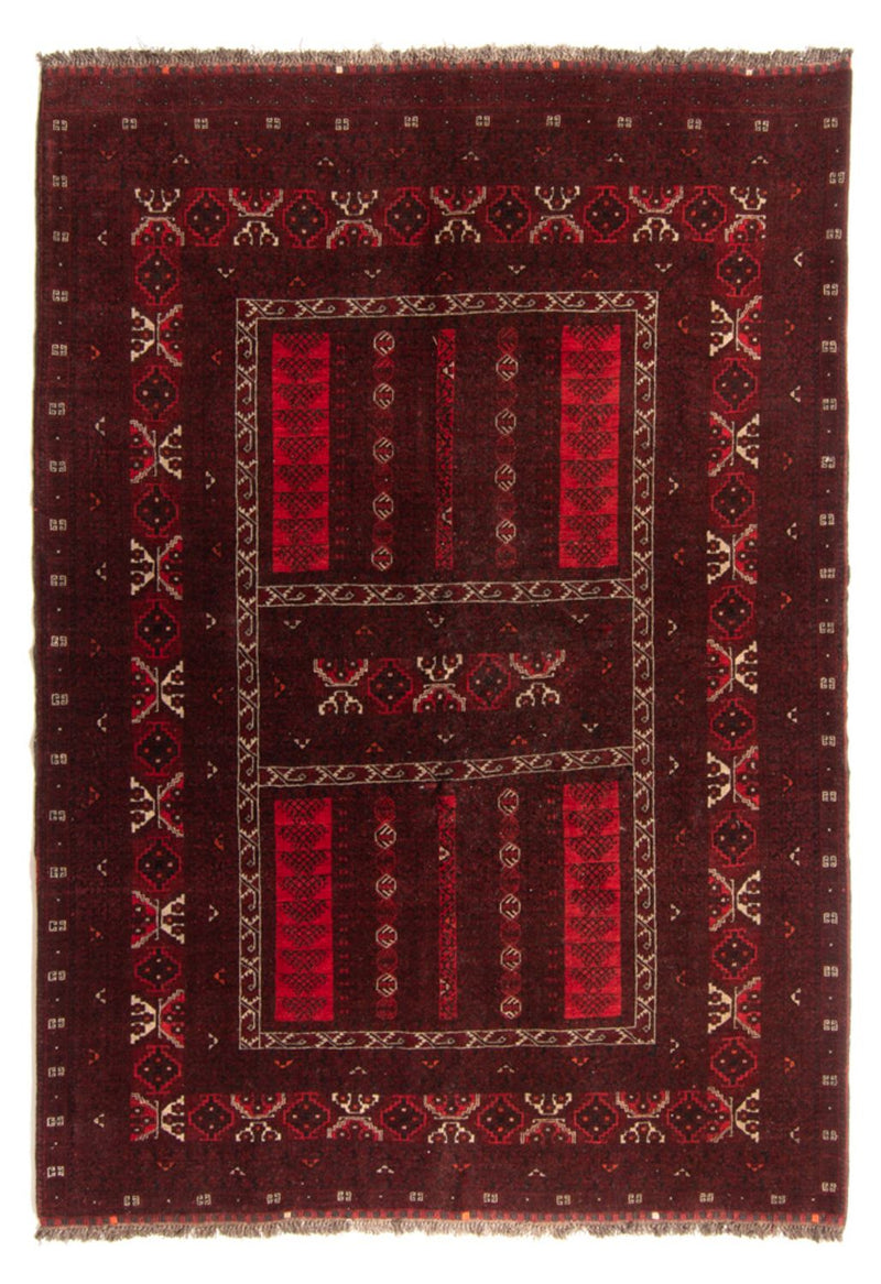Turkaman-tæppe - 224 x 158 cm - rød