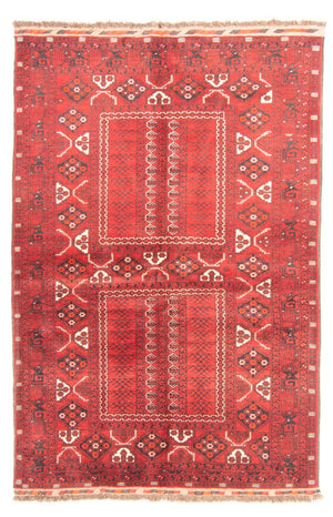 Turkaman-tæppe - 237 x 158 cm - rød