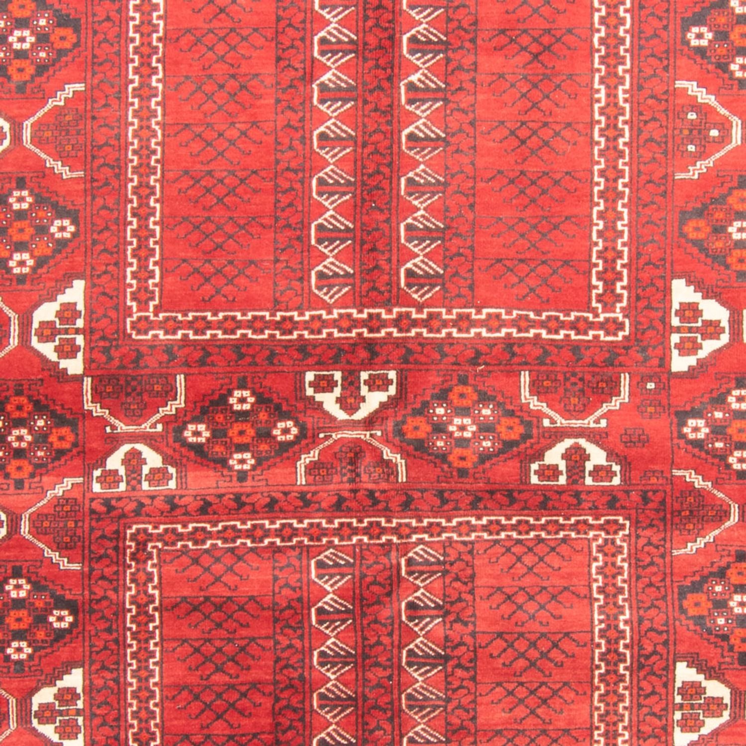 Turkaman-tæppe - 237 x 158 cm - rød