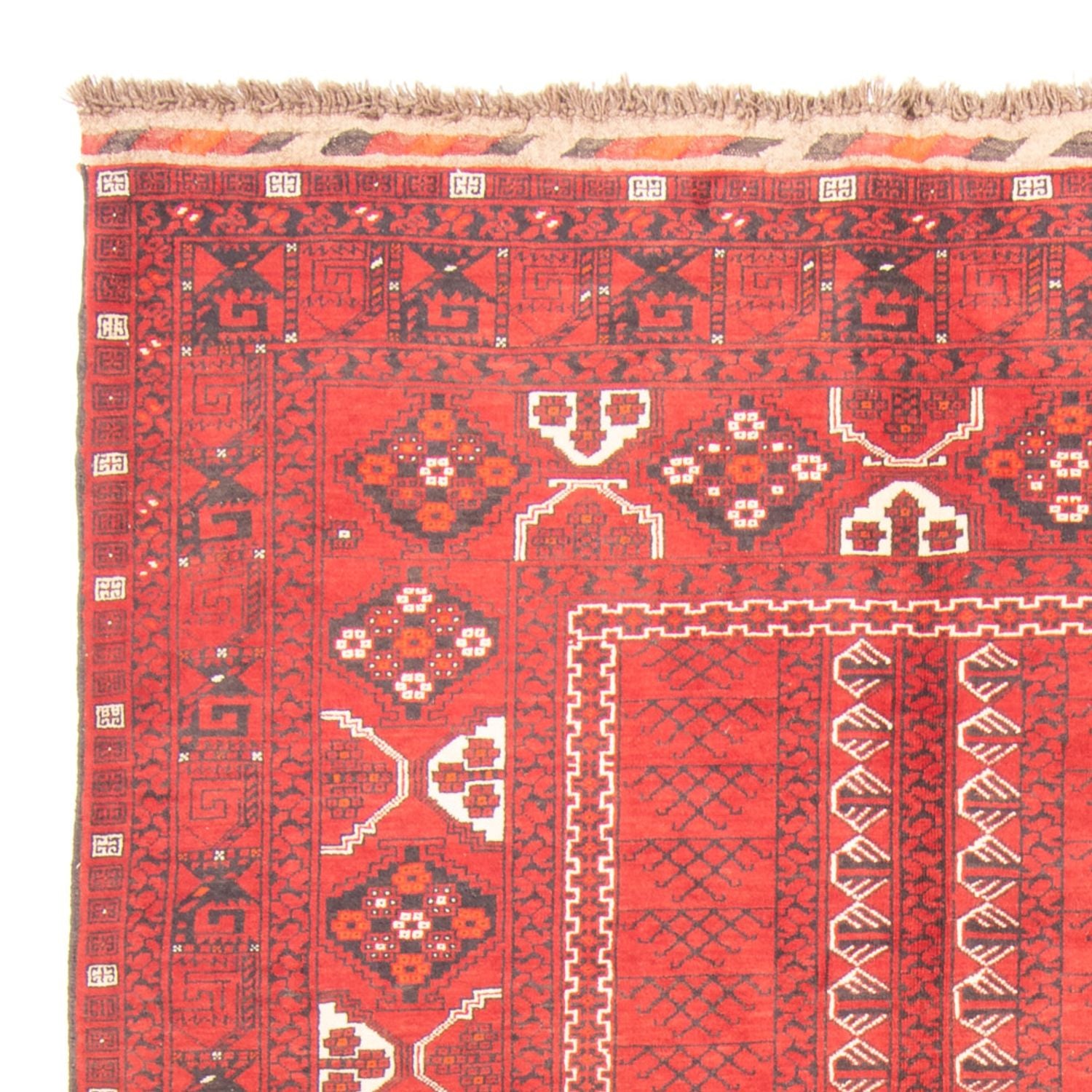 Turkaman-tæppe - 237 x 158 cm - rød